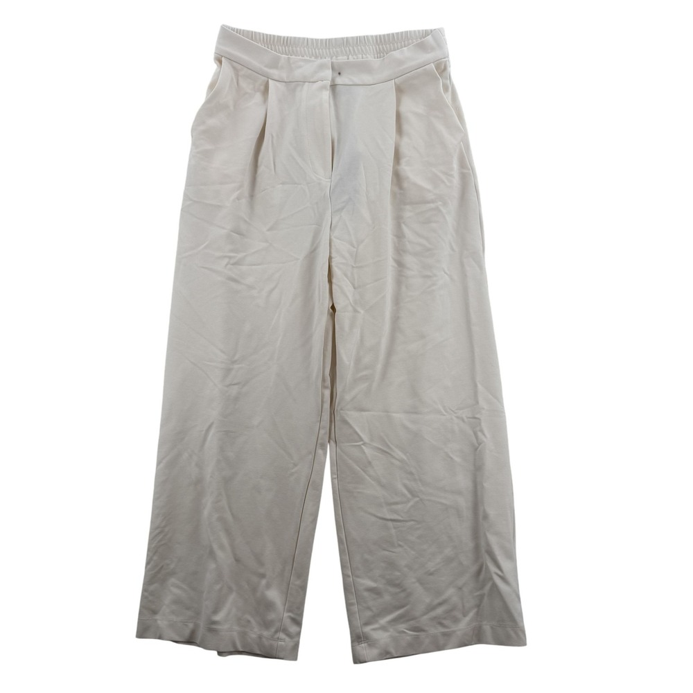 Bailey 44 Pants Womens Large Ivory Wide Leg Elastic Waist Pleated‎ Dressy NWT